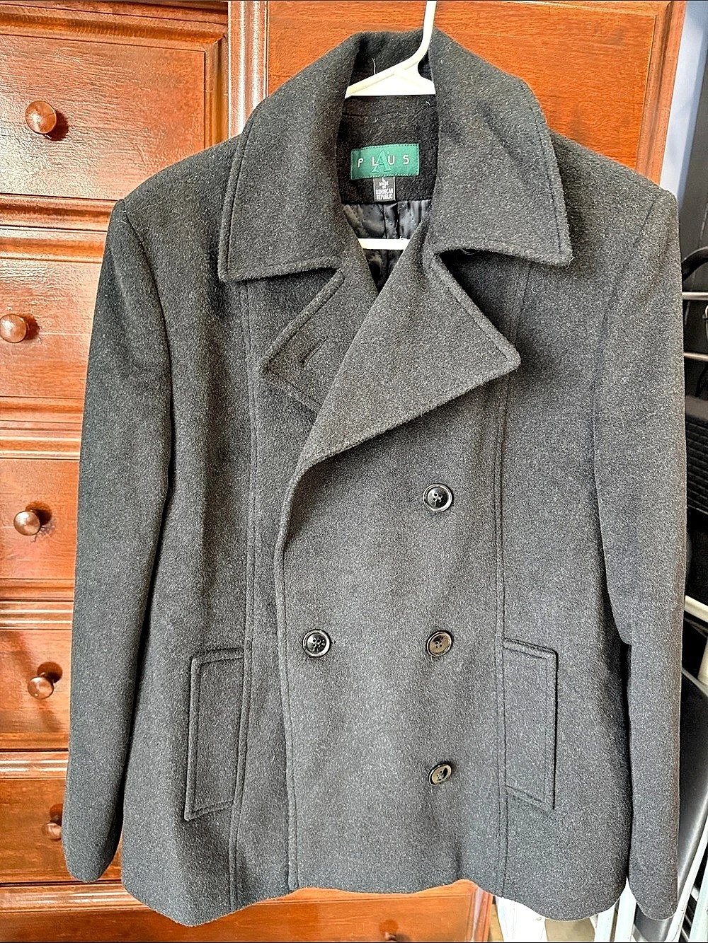 LAUS Women's Wool Pea Coat in Gray